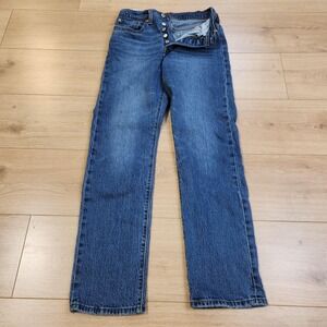 Levis 501 Jeans Womens 26x30 Medium Wash Blue High Rise Straight Denim Pants